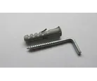 Bucha de Nylon com Escápula Zincada 4,4x65mm 8mm 15 Peças Cinza