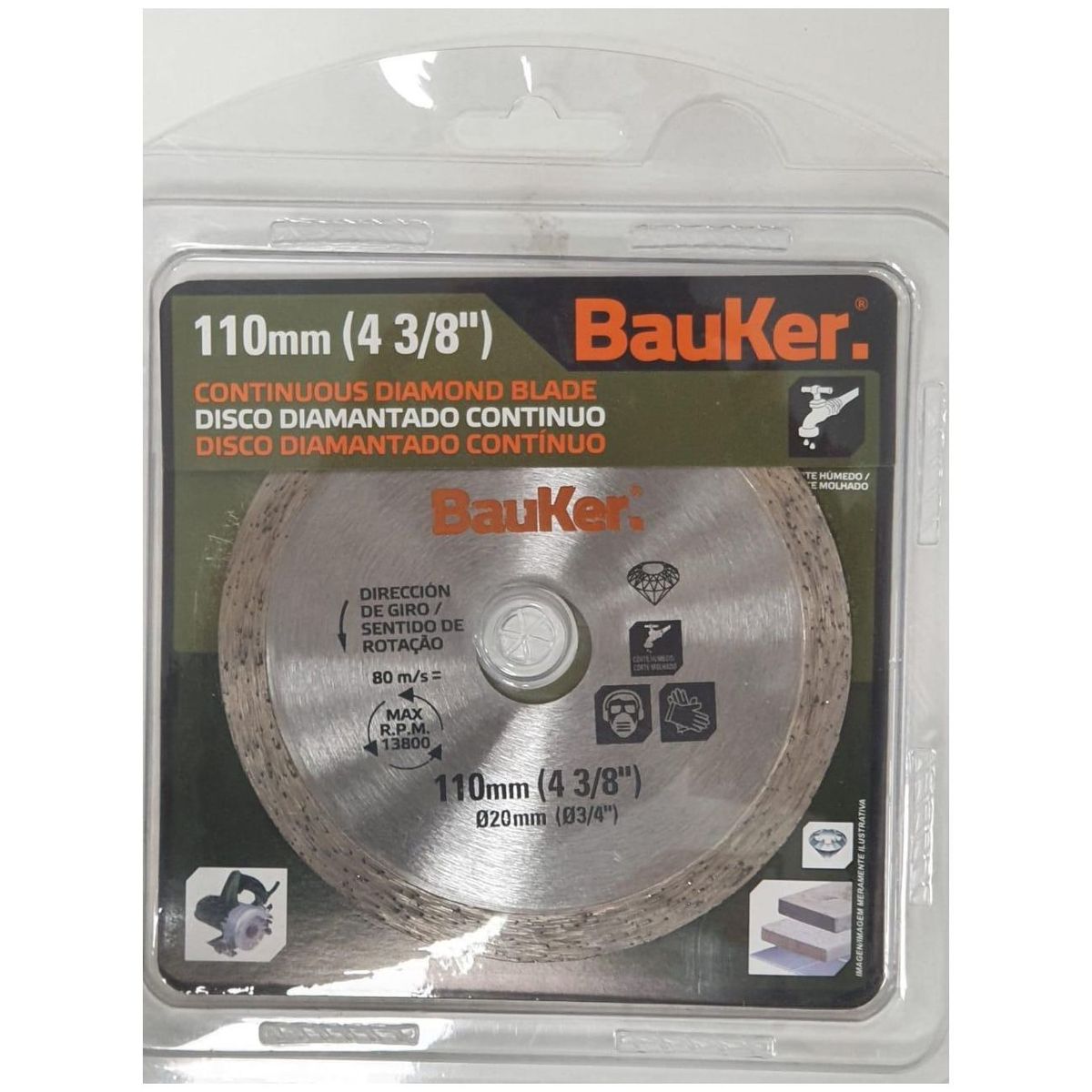 Disco Diamantado Turbo Cinza Bauker, marca Bauker - Foto Principal