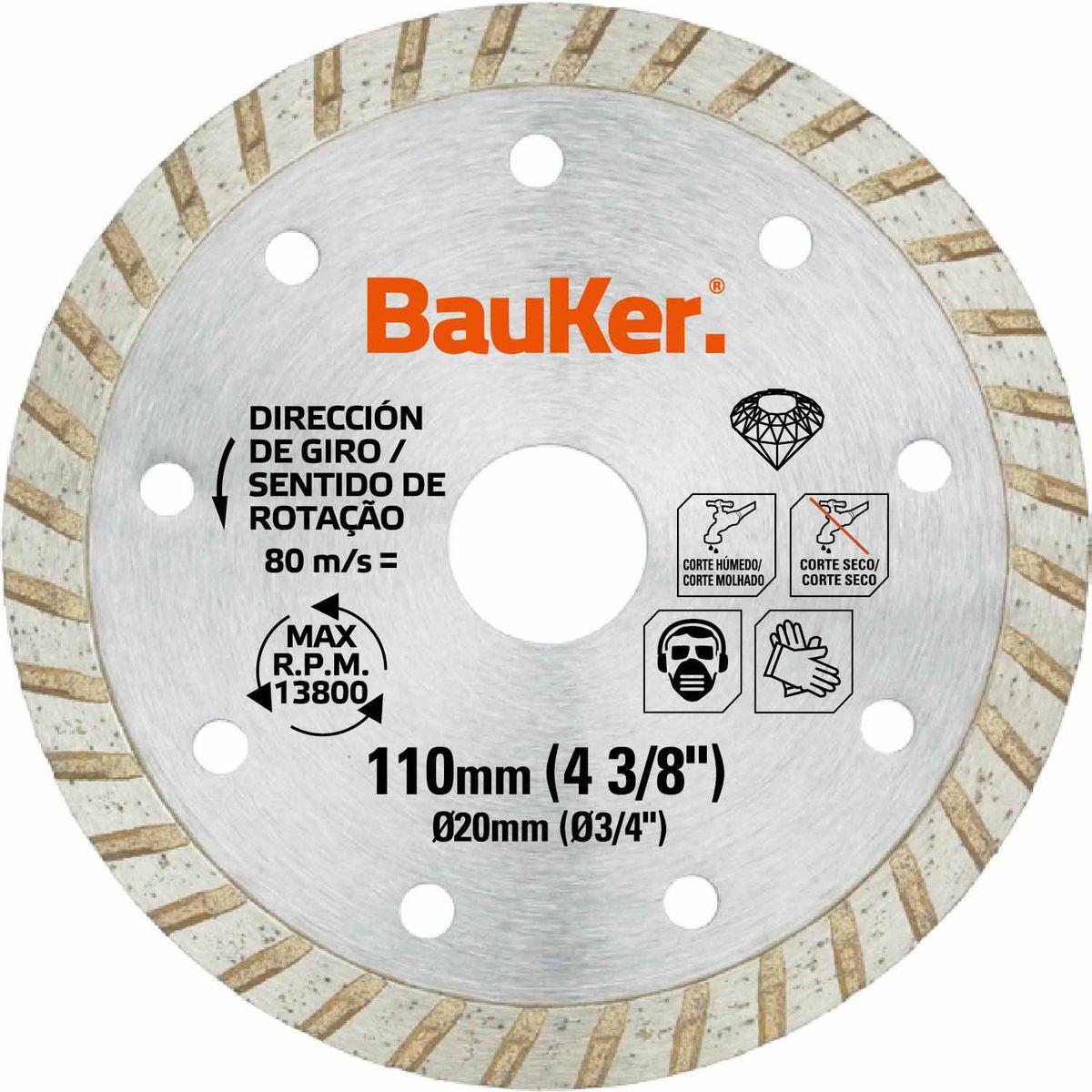 Disco Diamantado Turbo Cinza Bauker, marca Bauker - Foto 2