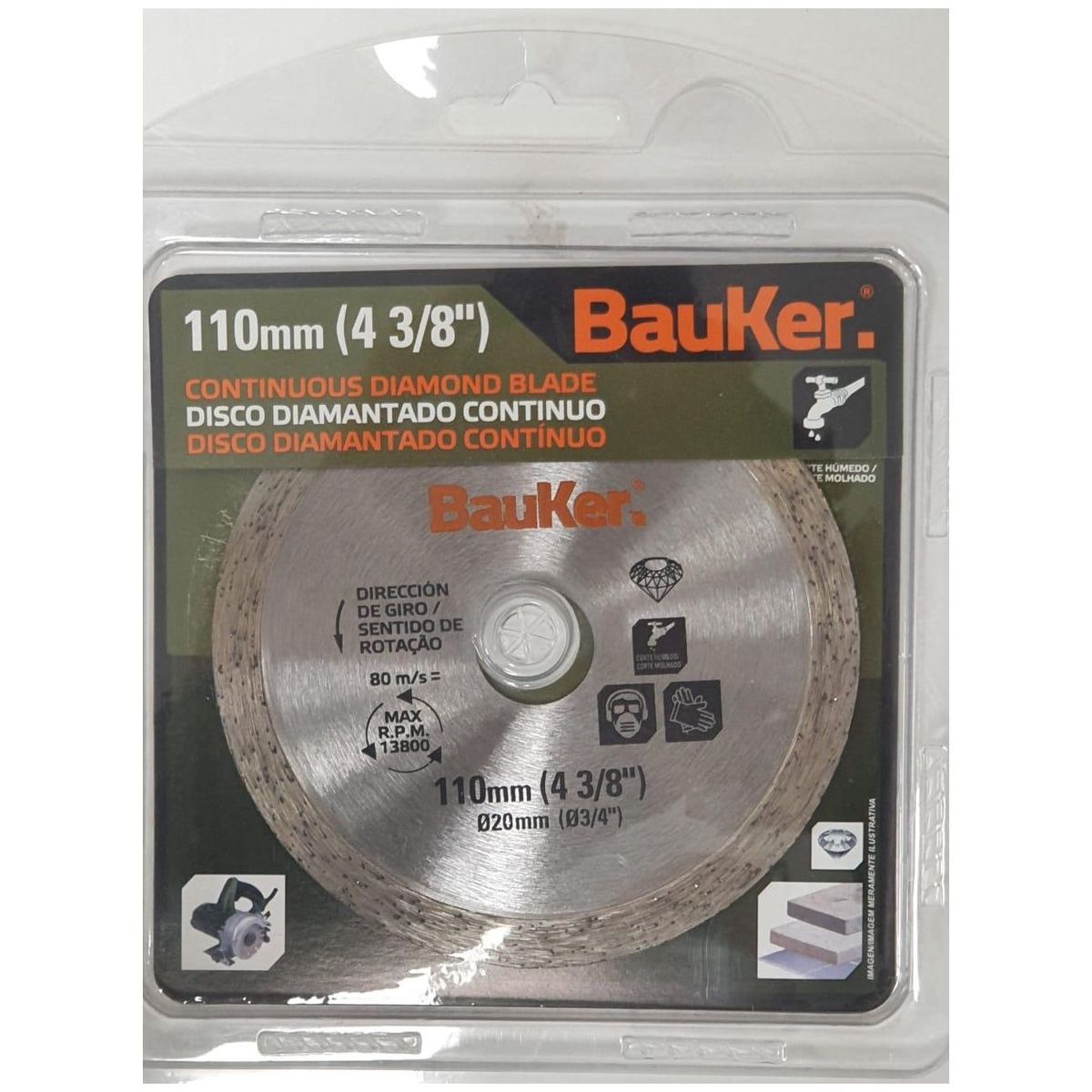 Disco Diamantado Liso Cinza Bauker, marca Bauker - Foto Principal