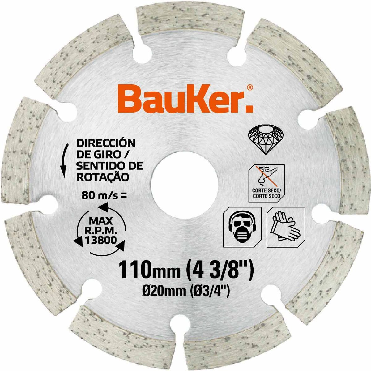 Disco Diamantado Segmentado Cinza Bauker, marca Bauker - Foto Principal