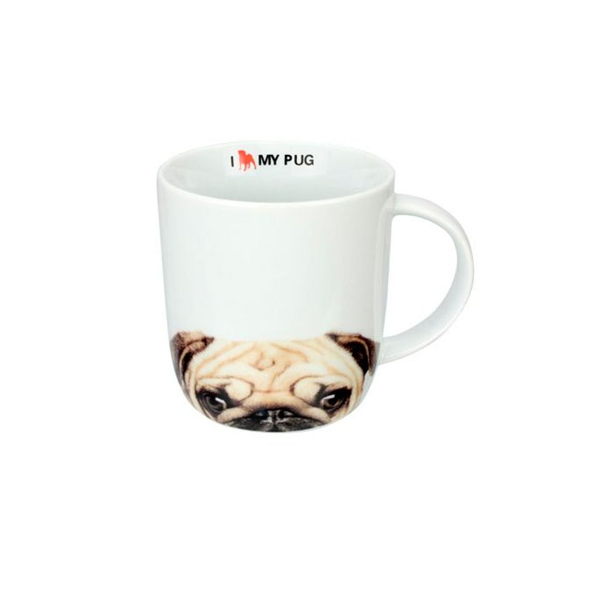 Caneca de Porcelana I Love My Pug 340ml Estampado, marca Full Fit - Foto Principal