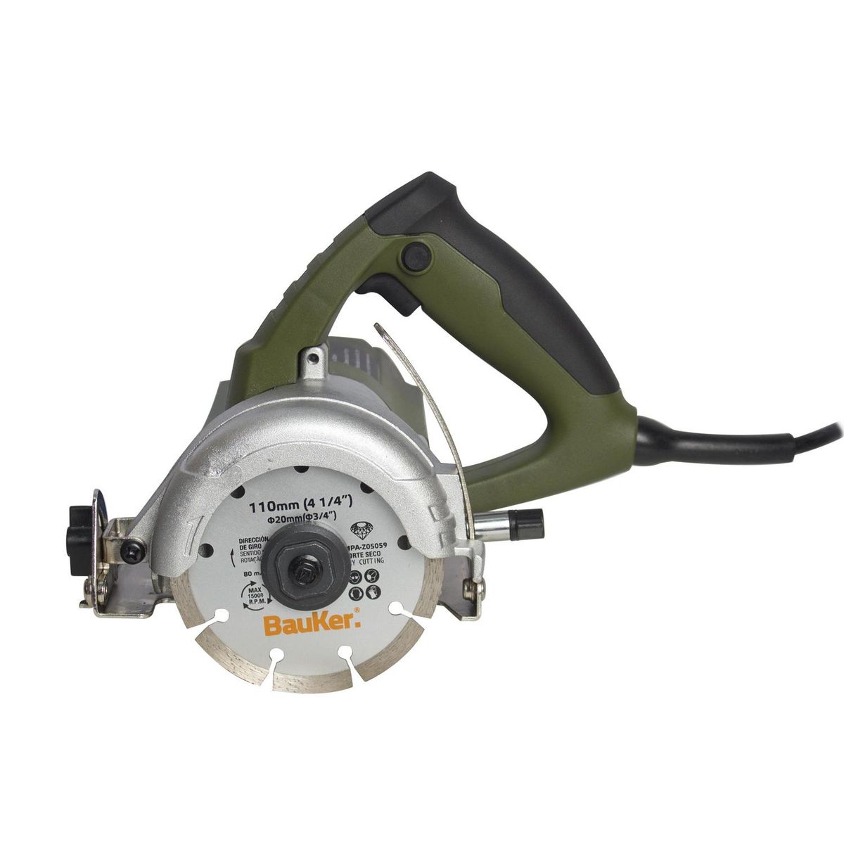 Serra de Mármore 1400W 220V Verde Bauker, marca Bauker - Foto 2