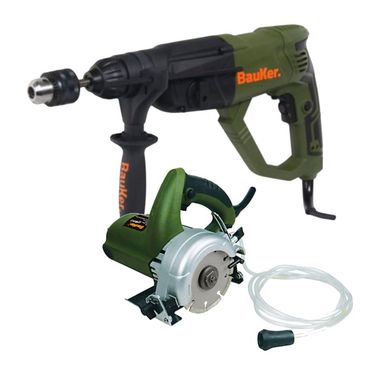 Kit 1 Martelete 1050W 220V EH105E + 1 Serra Mrmore 1400W 220V Verde Bauker