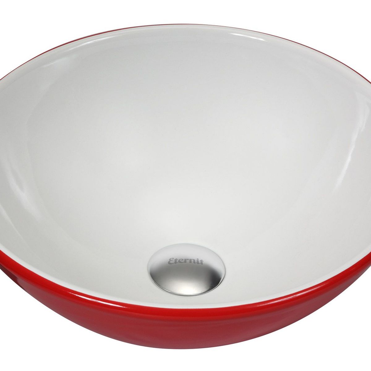 Cuba de Apoio Color Redonda 36,5cm Vermelho e Branco, marca Eternit - Foto Principal