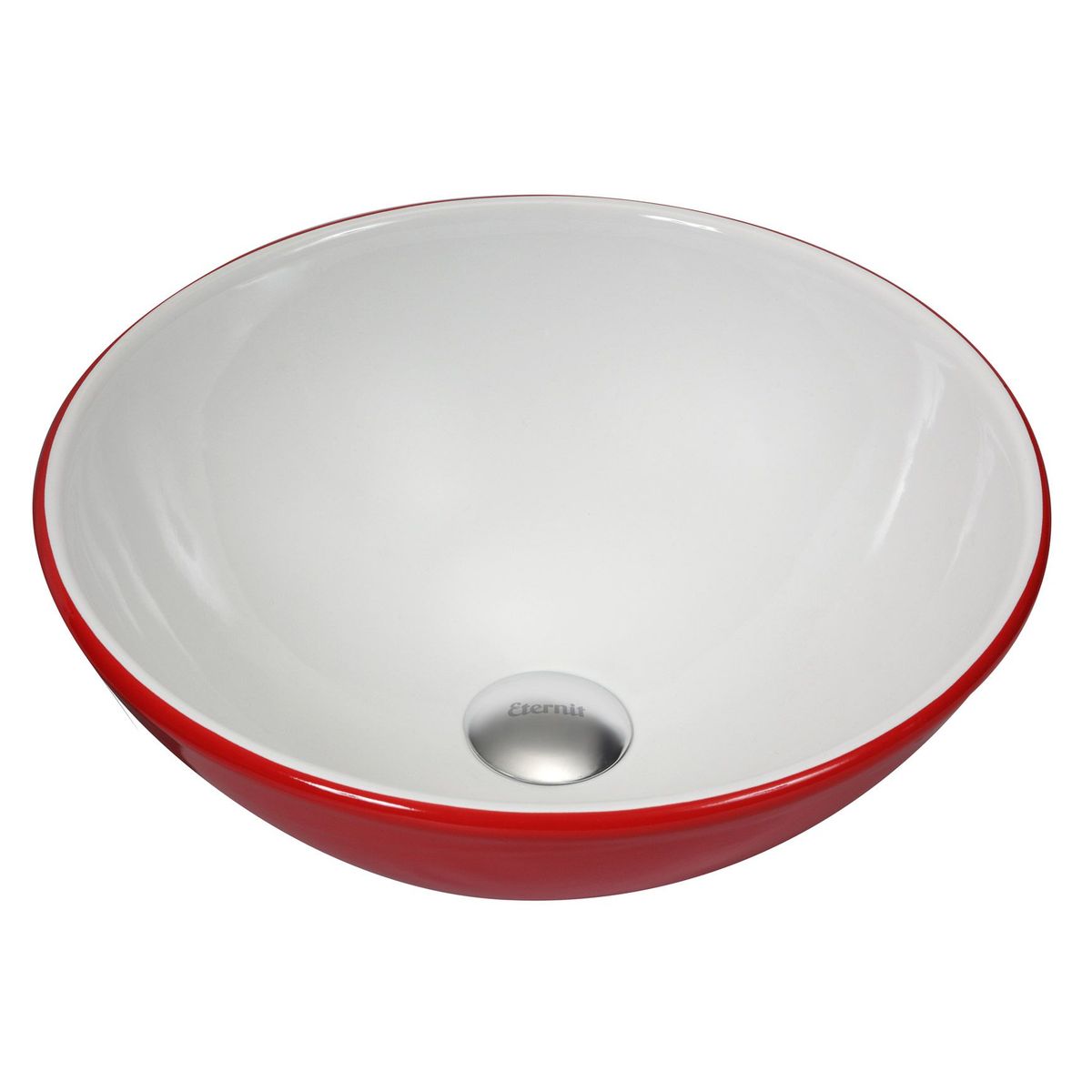Cuba de Apoio Color Redonda 36,5cm Vermelho e Branco, marca Eternit - Foto Principal