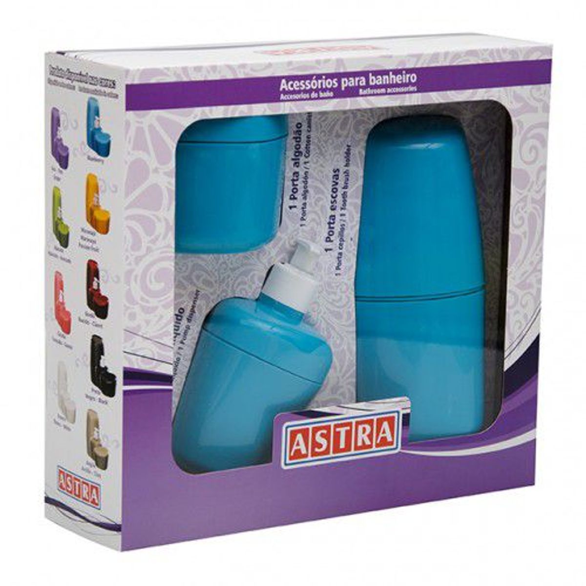 Kit para Banheiro 3 Peças Blueberry, marca Astra - Foto Principal