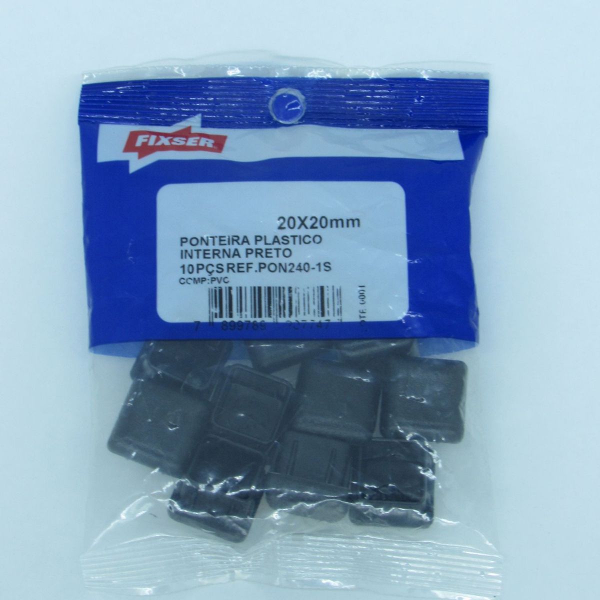 Ponteira Interna 20x20mm 10 Peças Preto, marca Foxmix - Foto 2