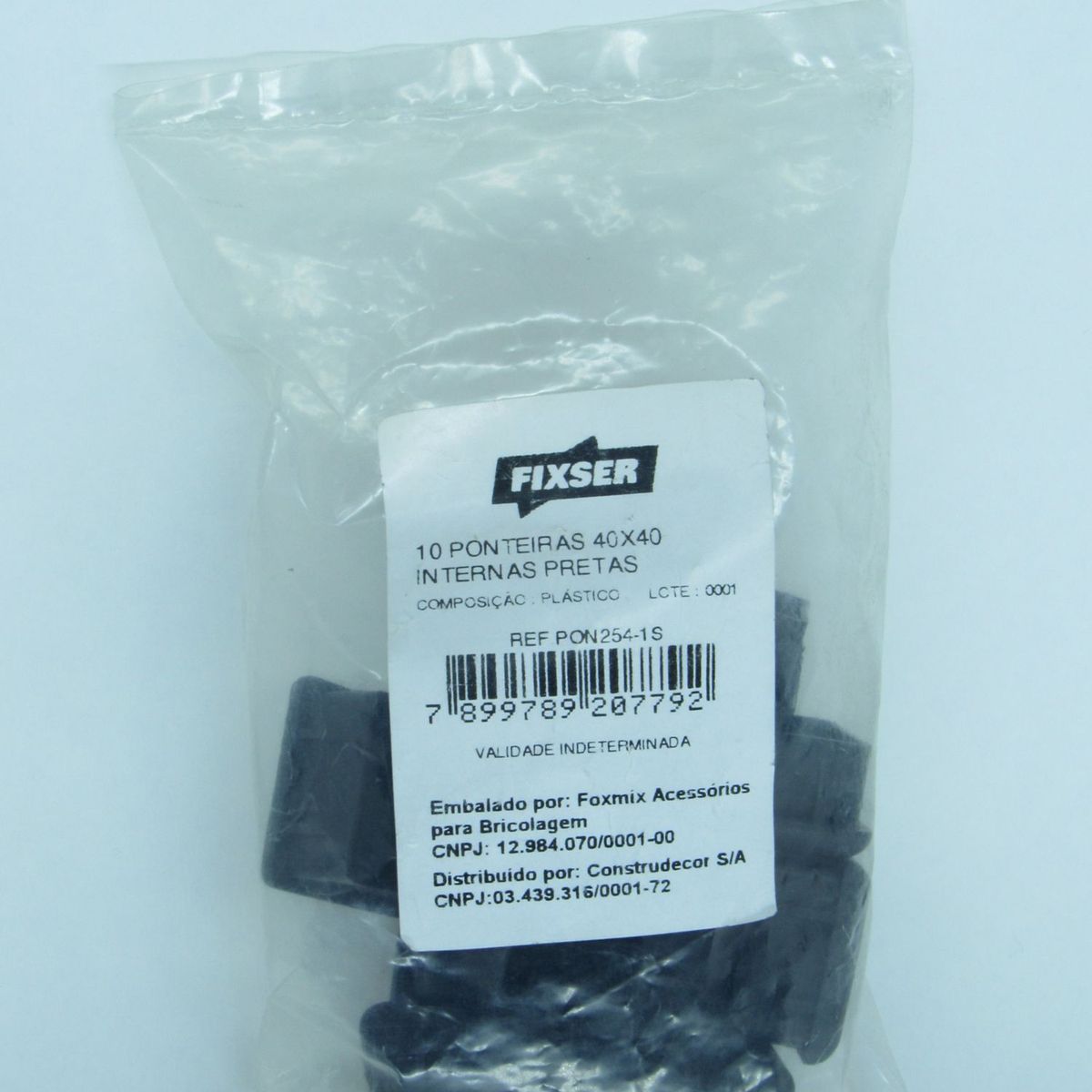 Ponteira Interna 40x40mm 10 Peças Preto, marca Foxmix - Foto 2