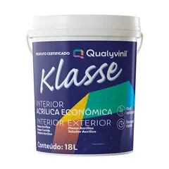 Tinta Acrílica Fosco Interior Klasse 18L Branco Qualyvinil
