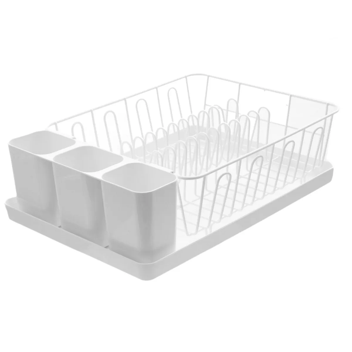 Escorredor de Pratos com Porta Talheres 42x30,5x12cm Branco Casa Bonita, marca Casa Bonita - Foto 2