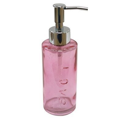 Porta Sabonete Lquido Vidro Logo Embossed Romntico Rosa