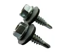 Parafuso 1/4x7/8" Cabeça Sextavada com Arruela Rosca Auto Brocante Cromado 200 Peças