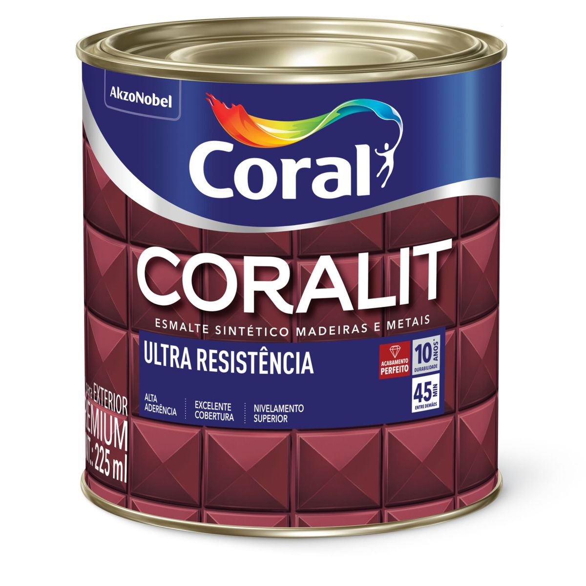 Esmalte Sintético Ouro 225ml Coralit Premium para Madeiras e Metais, marca Coral - Foto Principal