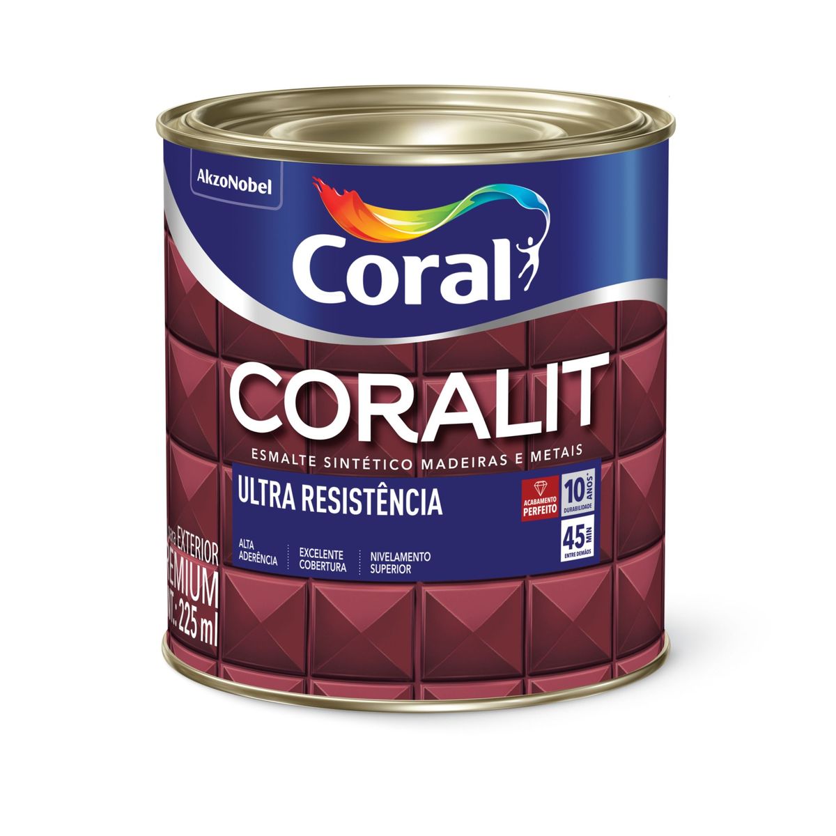 Esmalte Sintético Ouro 225ml Coralit Premium para Madeiras e Metais, marca Coral - Foto Principal