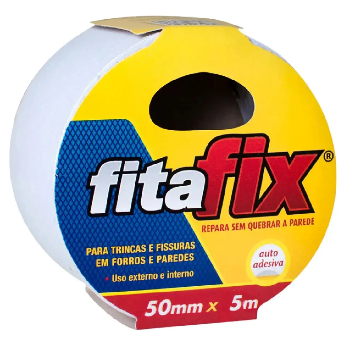 Fita Para Trincas Em Forros Paredes de Alvenaria e DryWall 50mm X 5m Fita Fix, marca Selfdecor - Foto Principal