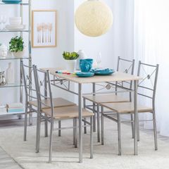 Conjunto Sala De Jantar Mesa Com 4 Cadeiras Brasilia Just Home Collection