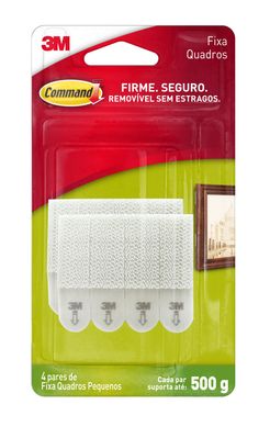 Fixa Quadros Adesivo 3M Command Pequeno - 4 pares