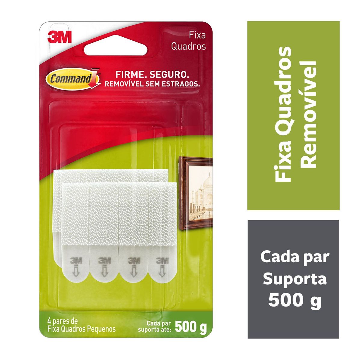 Fixa Quadros Adesivo 3M Command Pequeno - 4 pares, marca 3m - Foto 2
