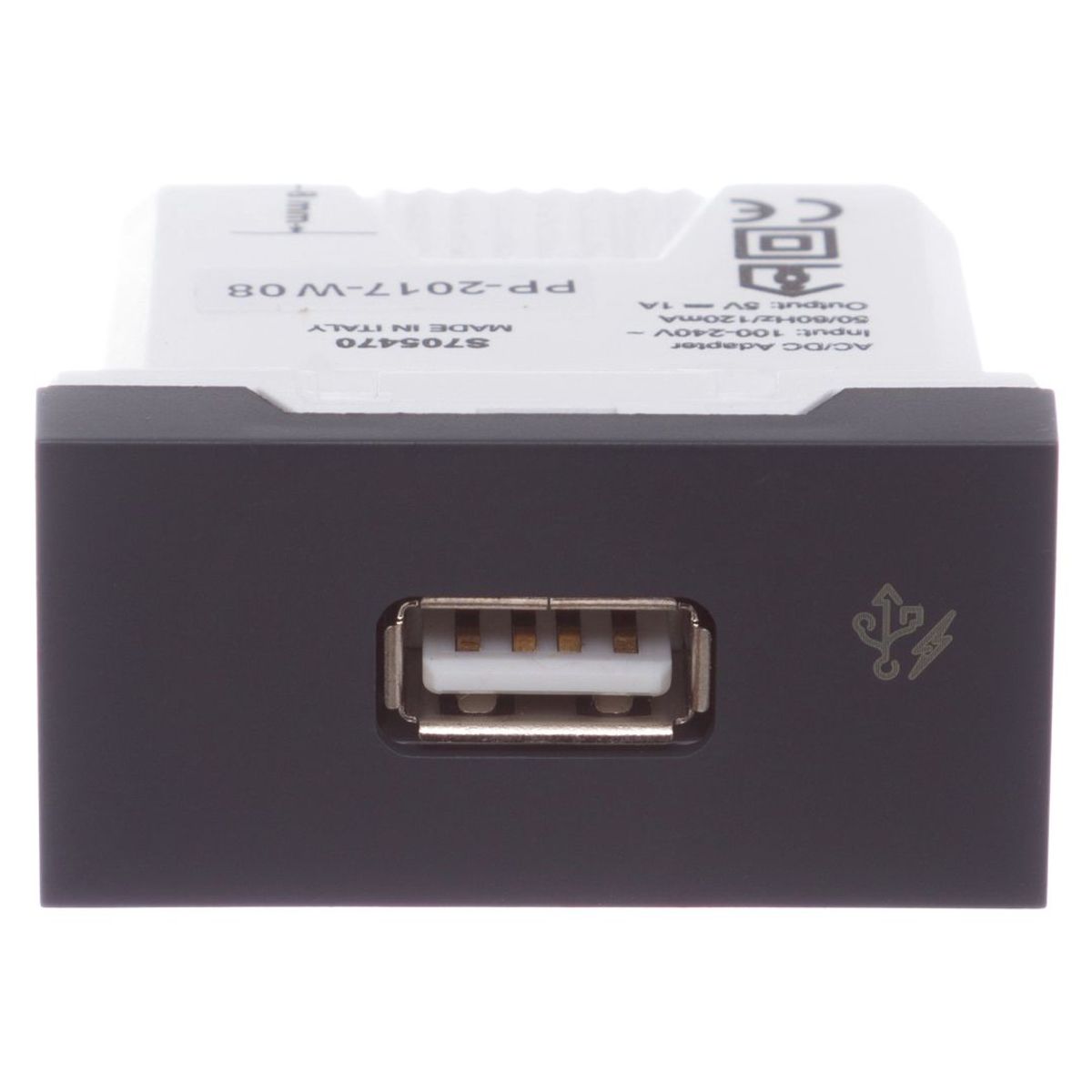 Módulo Carregador Usb 1A Orion Grafite Bivolt, marca Schneider - Foto 2