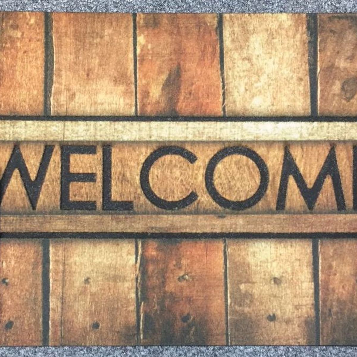 Capacho Natureza Welcome 45x75cm Bege, marca Just Home Collection - Foto Principal