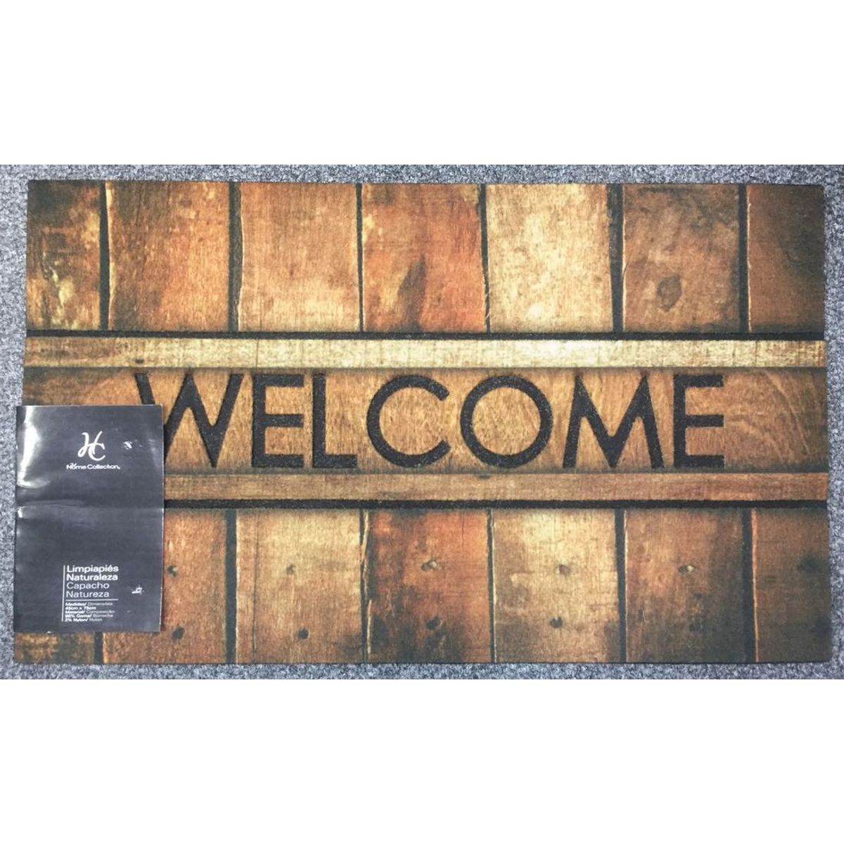 Capacho Natureza Welcome 45x75cm Bege, marca Just Home Collection - Foto Principal