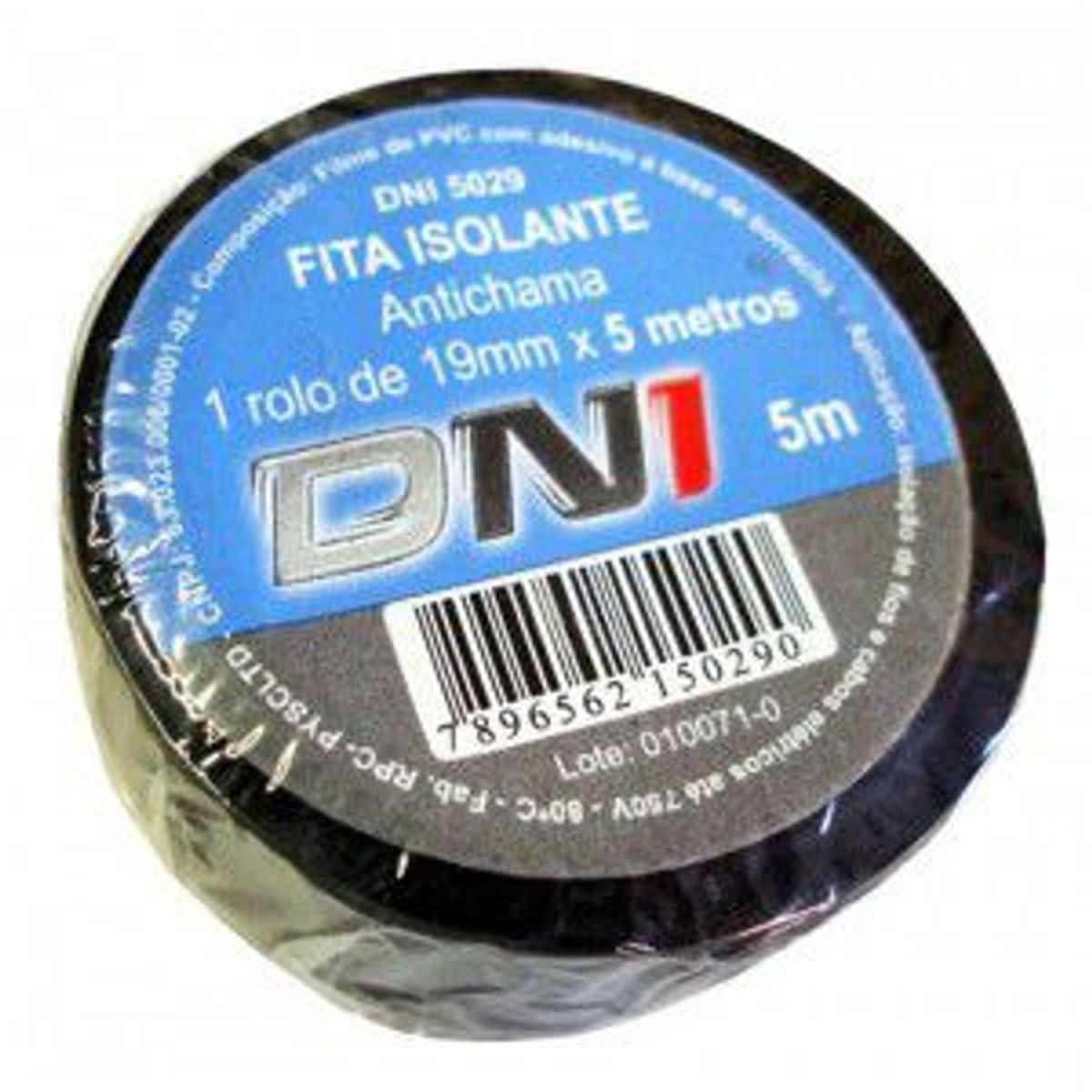 Fita Isolante Preta 19mmx5m, marca DNI - Foto Principal