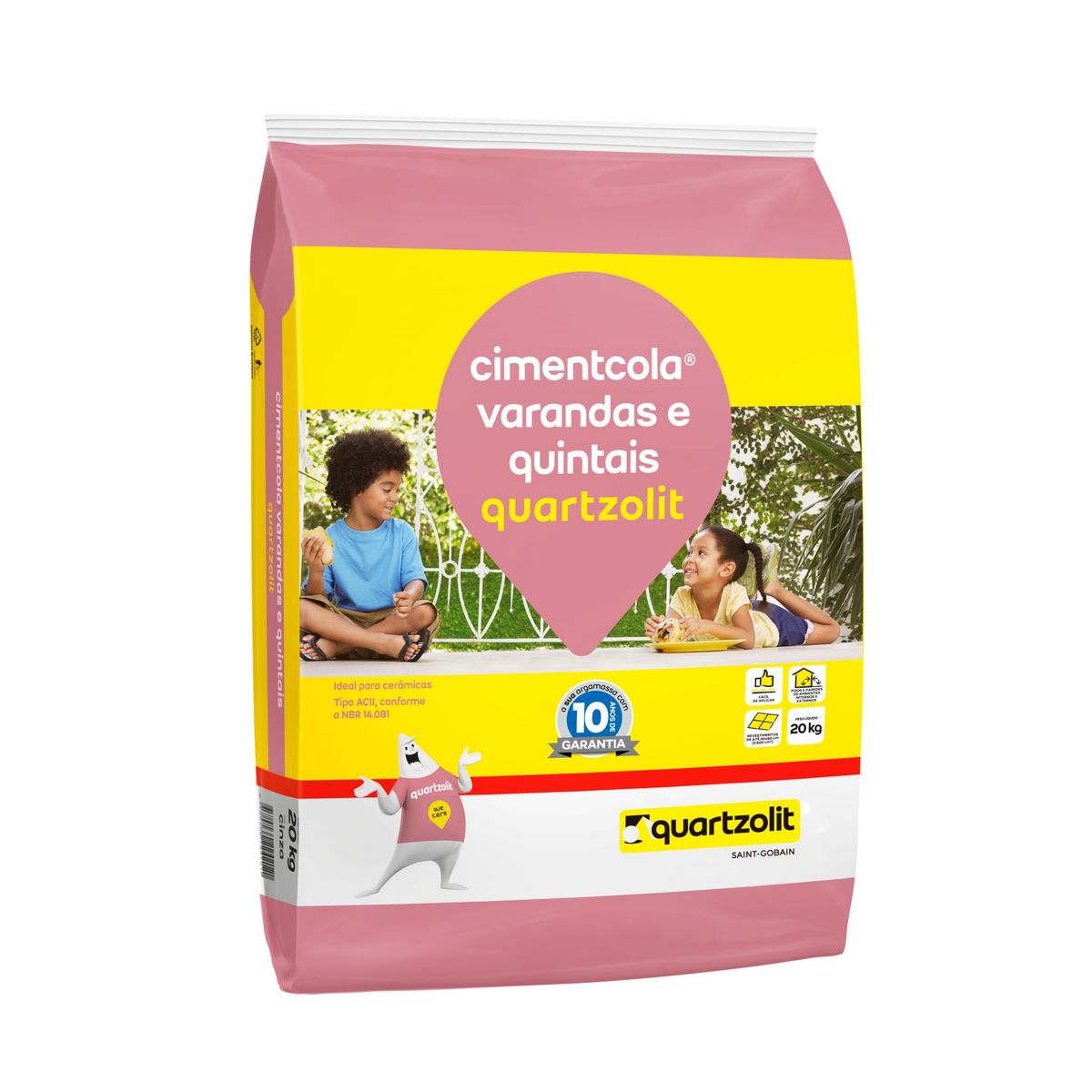 Argamassa Varandas e Quintais Saco com 20Kg Cinza, marca Quartzolit - Foto 2