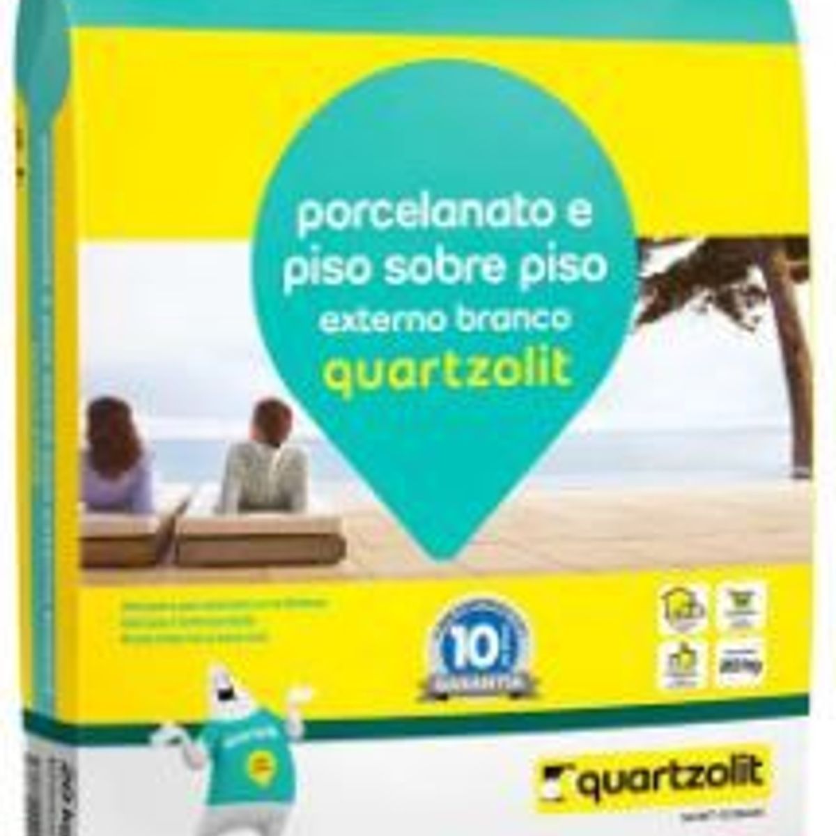 Argamassa Porcelanato e Piso Sobre Piso Externo com 20Kg Branco, marca Quartzolit - Foto Principal