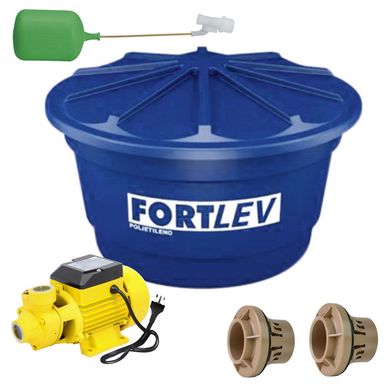Kit 1 Caixa De gua 1.000L + 1 Bomba 127V + 1 Torneira Boia + 1 Adaptador 25mm + 1 Adaptador 50mm
