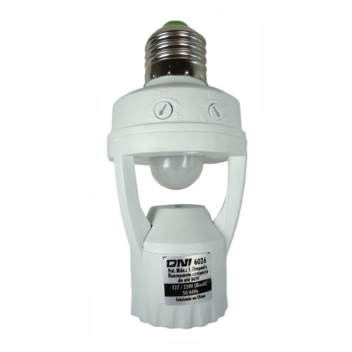 Soquete com Sensor de Presença Fotocélula Branco, marca DNI - Foto Principal
