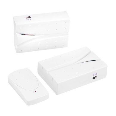 Kit Campainha Digital sem Fio com 2 Receptores e 1 Acionador Ding Dong e Musical Branco