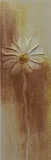 Quadro Artesanal com Textura Floral Margarida 20x60cm Marrom