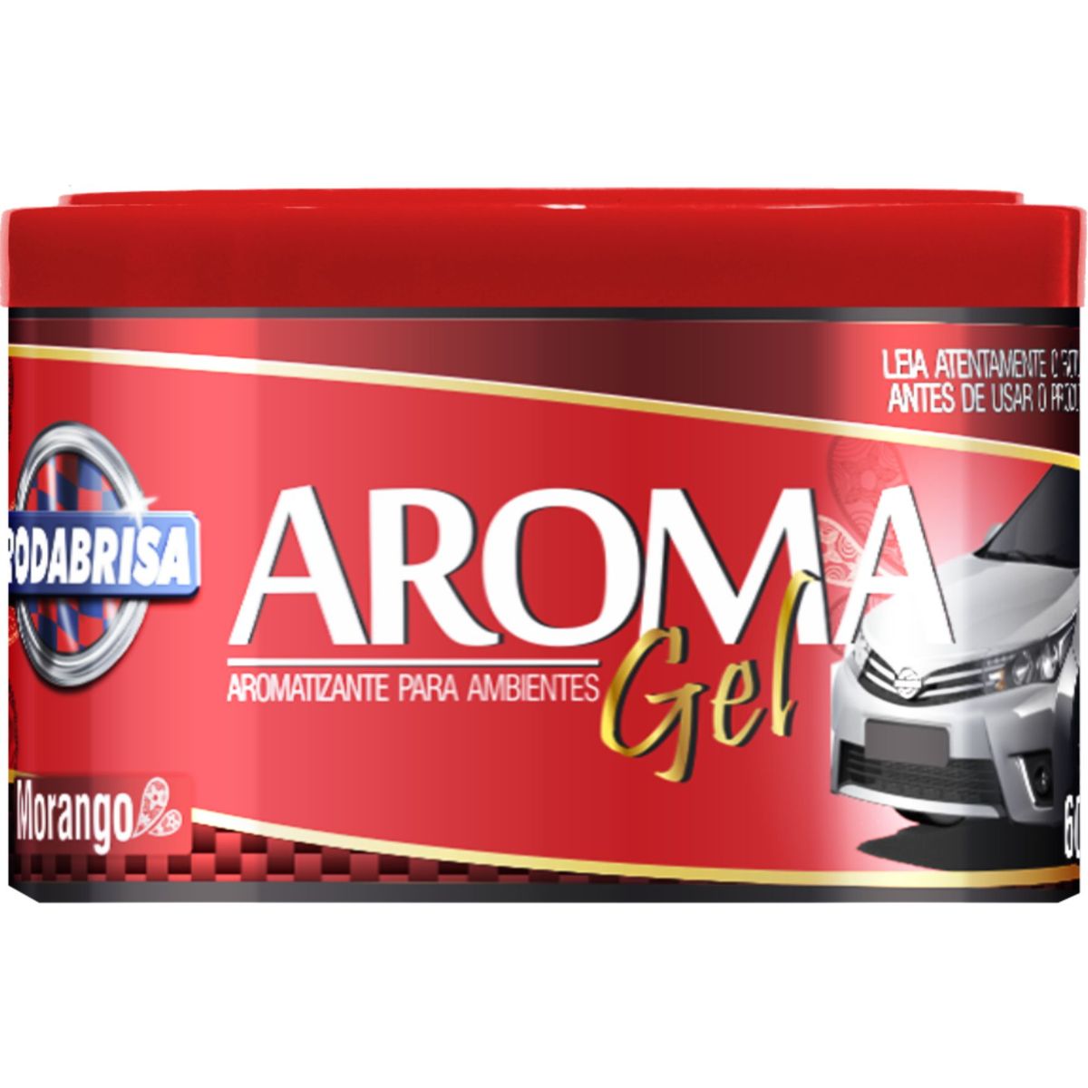 Aroma Veicular em Gel RodaBrisa Morango 60gr, marca Interbrilho - Foto Principal