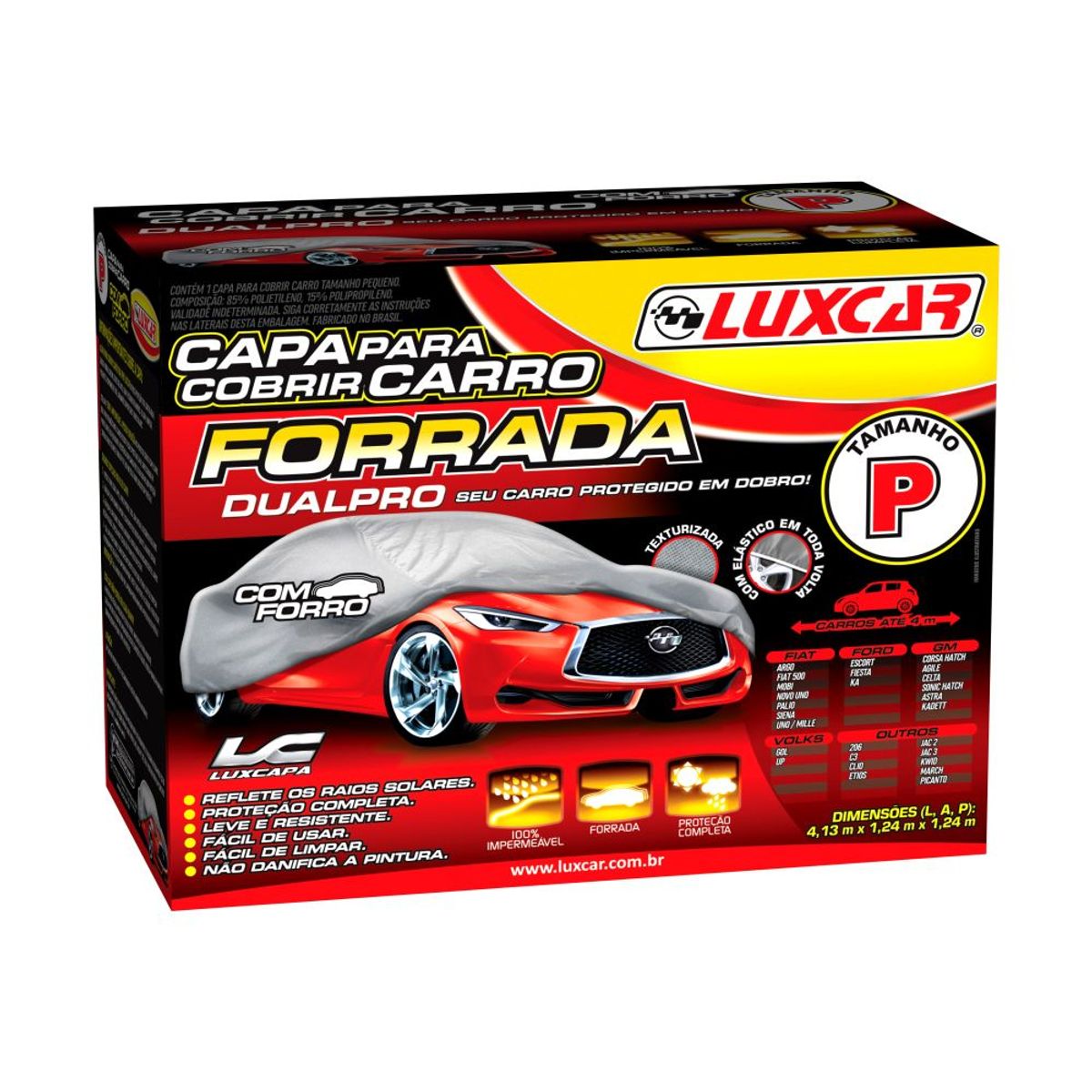 Capa para Carro Dualpro com Forro 413x124x124cm Tamanho P, marca Luxcar - Foto Principal