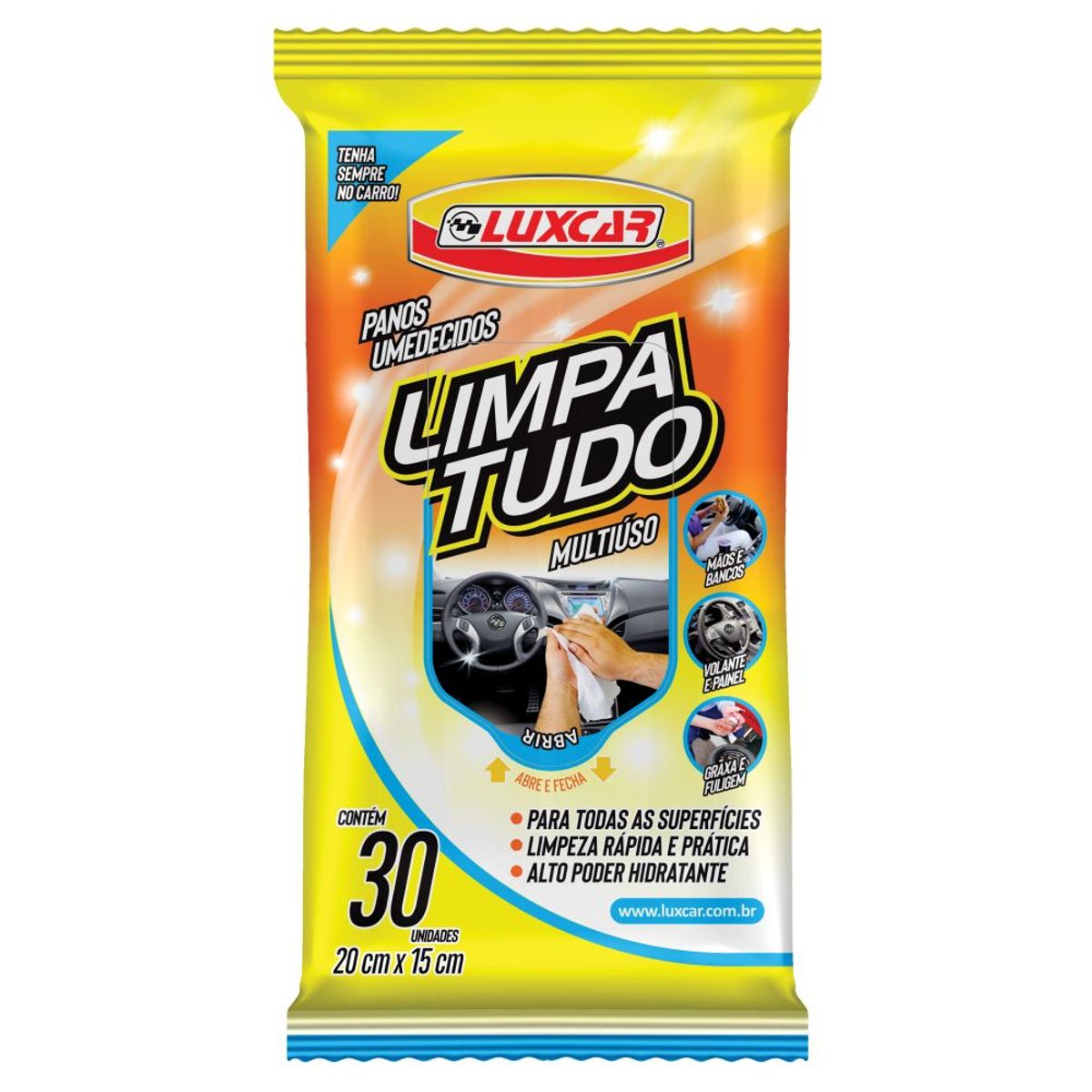 Limpa Tudo Panos Umedecidos, marca Luxcar - Foto Principal