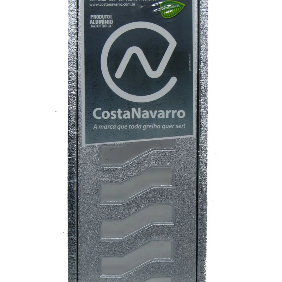Conjunto Grelha de Alumínio Martelado Cromado 10X30Cm, marca Costa Navarro - Foto Principal