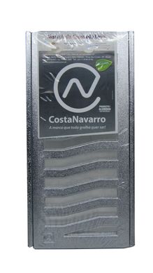 Conjunto Grelha / Porta Grelha Leve Grelha Alumnio Martelado Cromado 20X30Cm