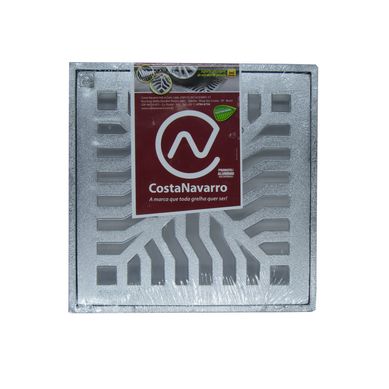 Conjunto de Grelha de Alumnio Martelado Cromado Telado 25X25Cm