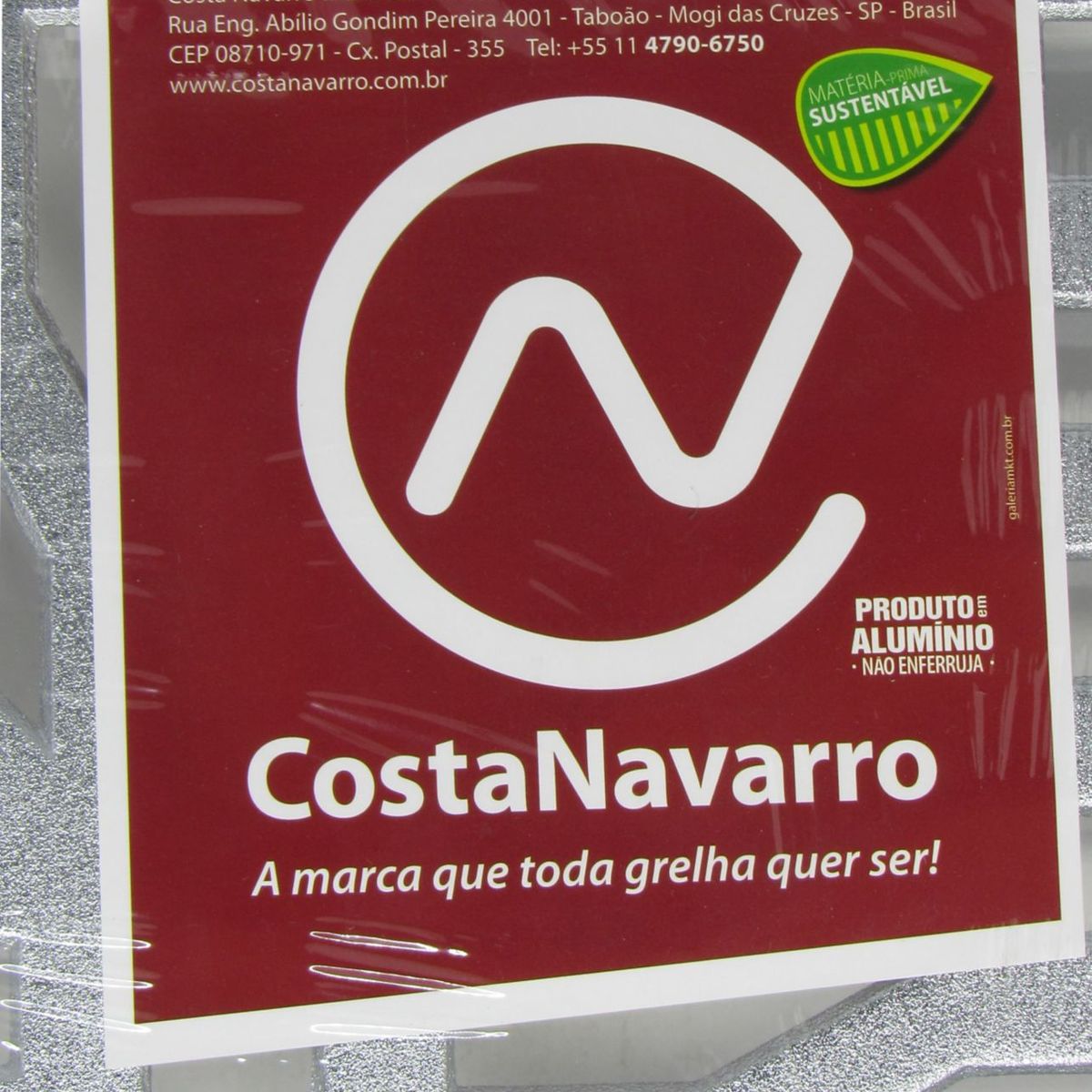 Conjunto Grelha / Porta Grelha Quadrada Reforçada Grelha Alumínio Martelado Cromado Telado 30X30Cm, marca Costa Navarro - Foto 2