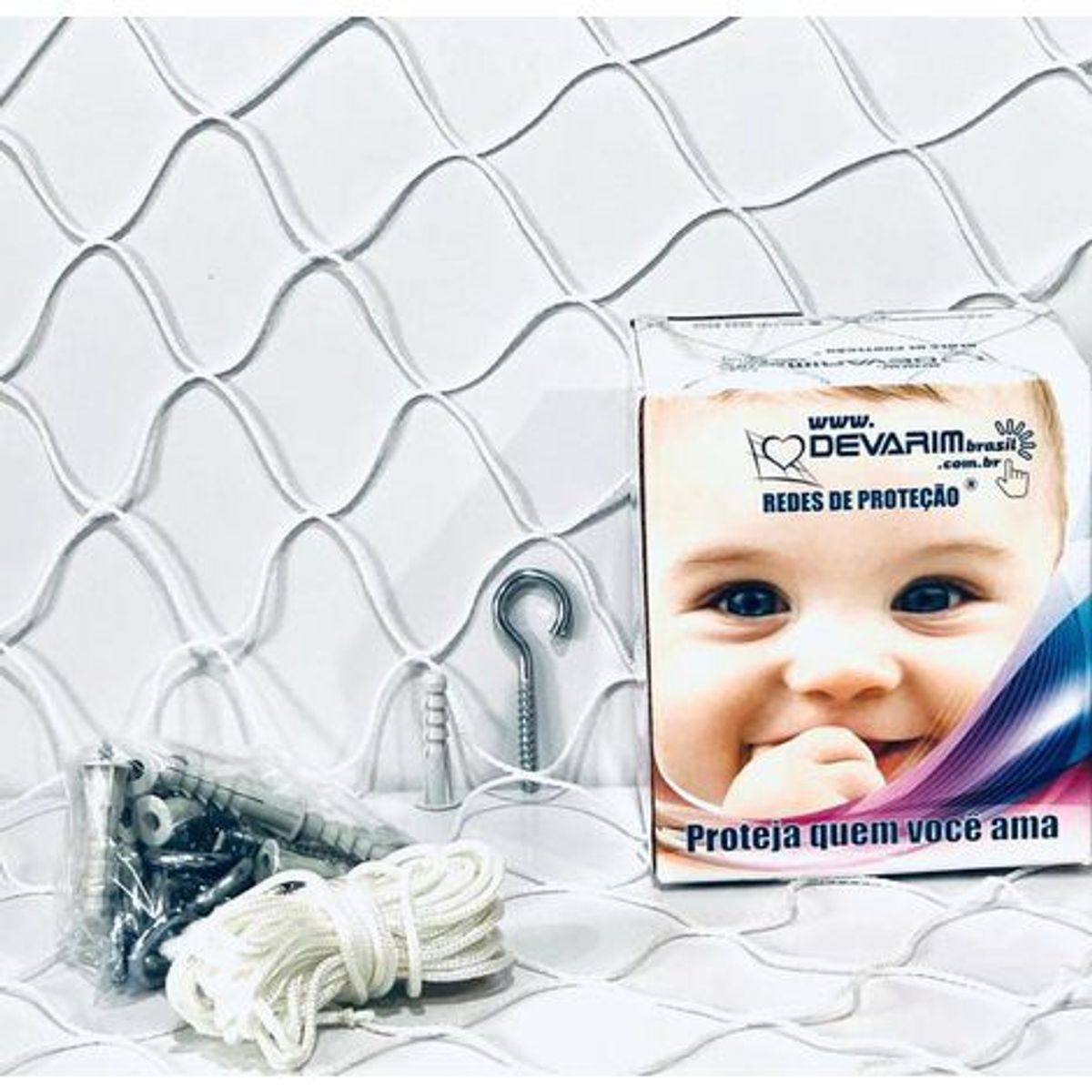 Rede de Proteção Galvanizada para Janela 100x120cm Cristal, marca Devarim - Foto Principal