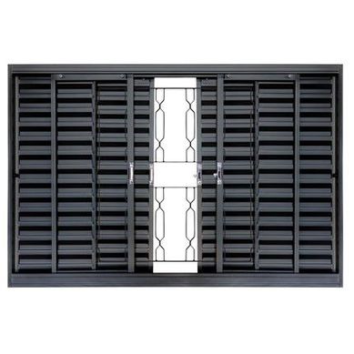 Janela Veneziana A�o Fundo Primer Cinza 6 Folhas Corrente Central 100x150x12cm Romexfit