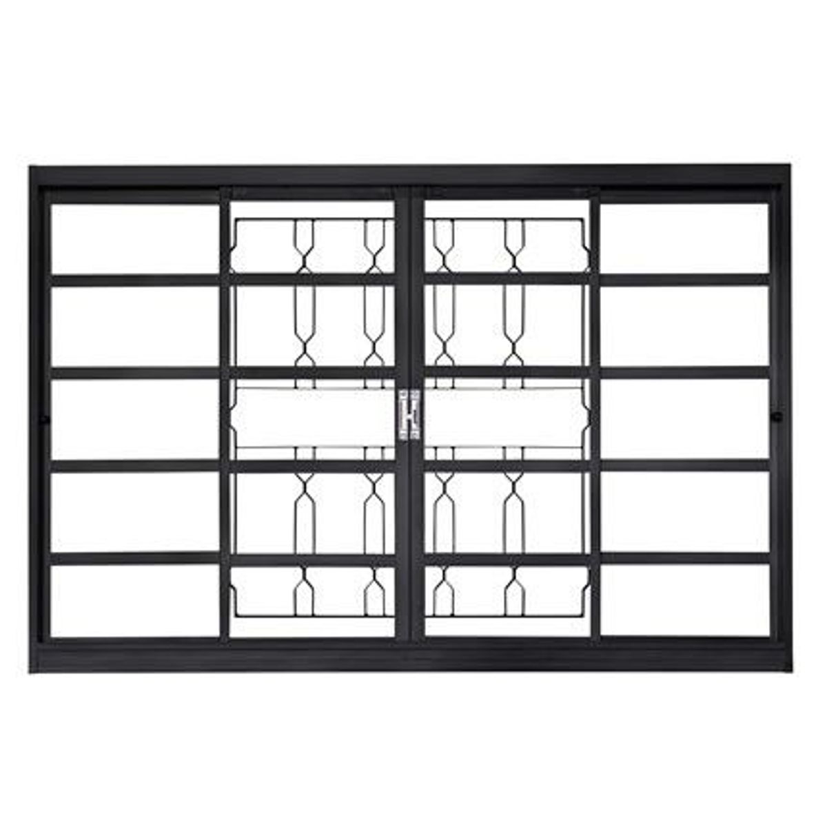 Janela de Correr Aço Fundo Primer Cinza 4 Folhas Corrente Central 100x150x12cm Romexfit, marca Ramassol - Foto Principal
