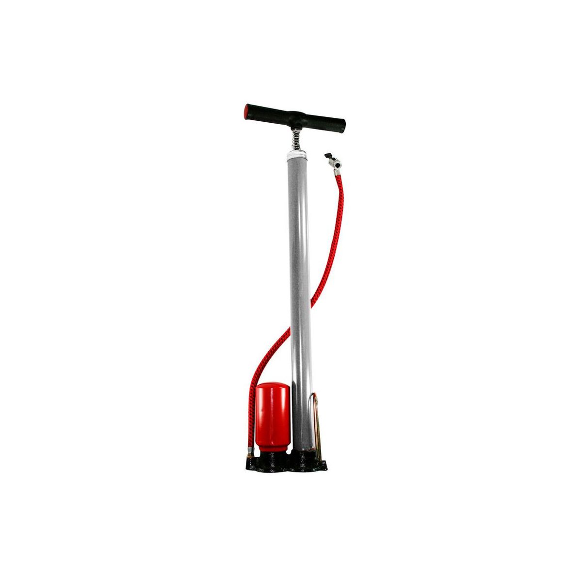 Bomba Manual para Inflar Tanque Duplo Vermelho e Prata, marca Western - Foto Principal