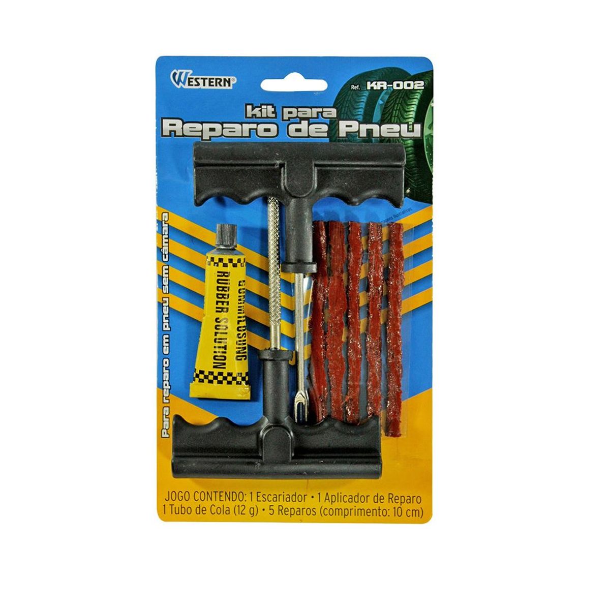 Kit para Reparo de Pneu sem Câmara 8 Peças, marca Western - Foto 2
