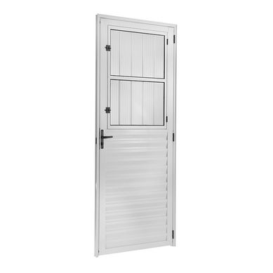 Porta Postigo Alumnio Branco Esquerda 210x80x5cm Ecosul