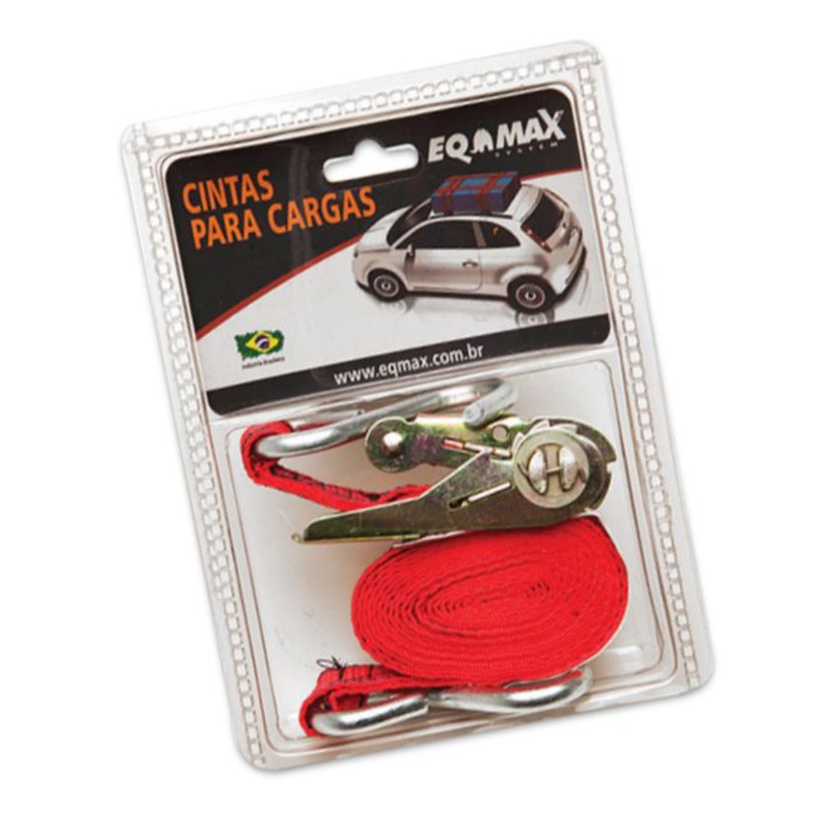 Cinta Catraca com Blister 3m Vermelho, marca EQMAX - Foto Principal