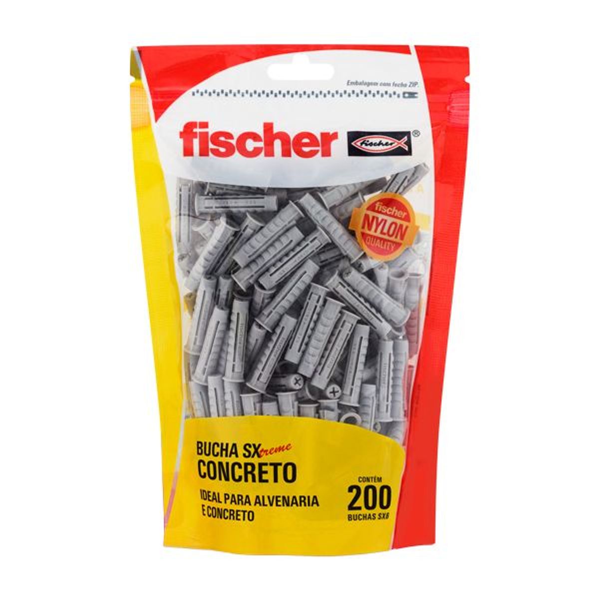 Bucha Sx10 Stand Up Pouchcom 50 Unidades Cinza, marca Fischer - Foto Principal