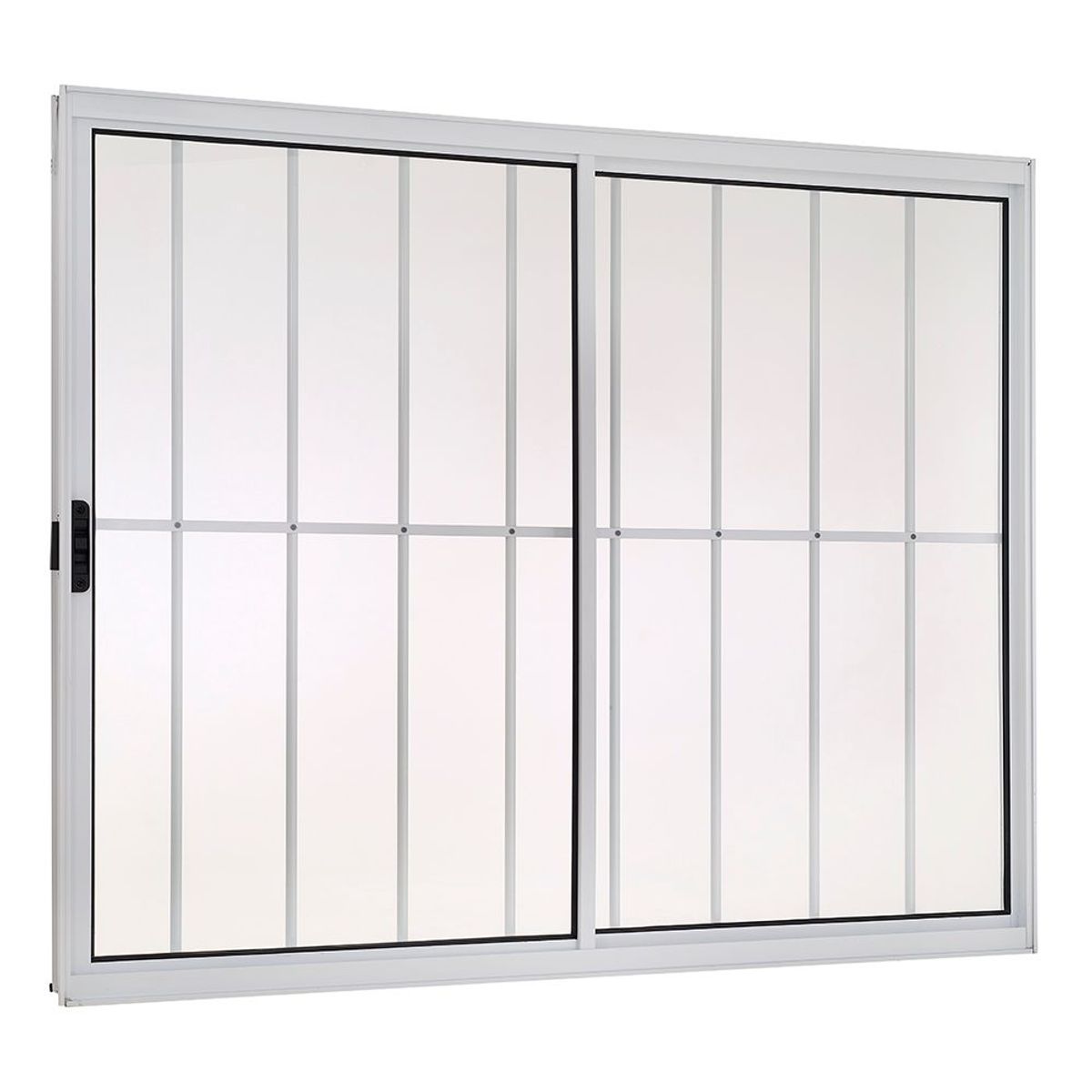 Janela de Correr Alumínio Branco 2 Folhas Com Grade Esquerda 120x120x8cm Ecosul, marca Esquadrisul - Foto Principal