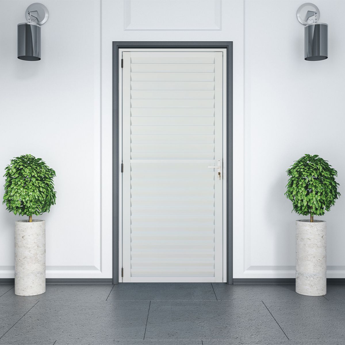 Porta Veneziana Alumínio Branco Direita 210x80x5cm Ecosul, marca Esquadrisul - Foto 2